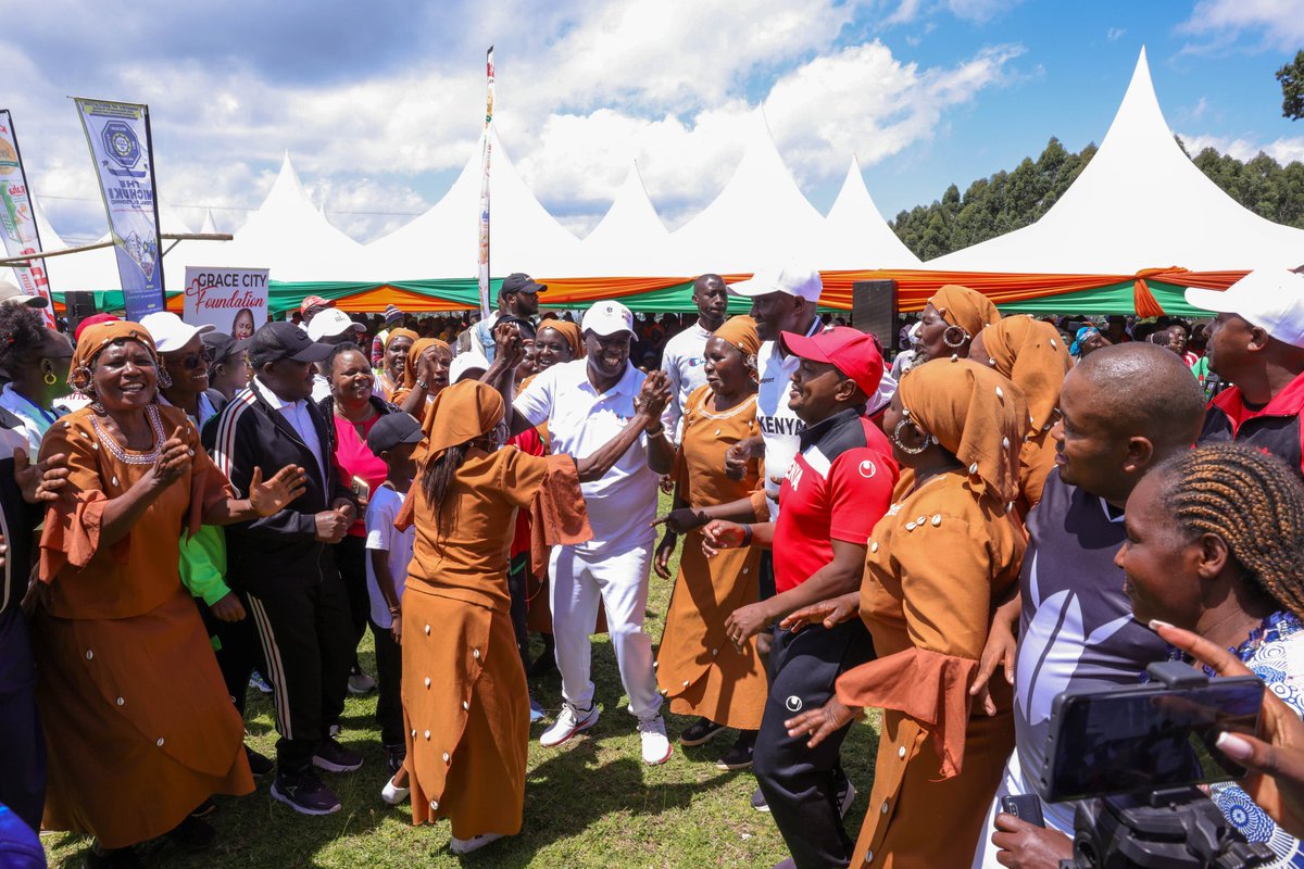 NjeriWaKirima's tweet photo. DCP Party Leader H.E. Rigathi Gachagua graces the Kanyenyaini City Cross Country at Kiruri Boys, Kangema — joined by Senators Joe Nyutu, John Methu, Karungo Thang’wa, and MPs Jane Kihara, George Koimburi, among others. https://t.co/GIPVcCtXaP