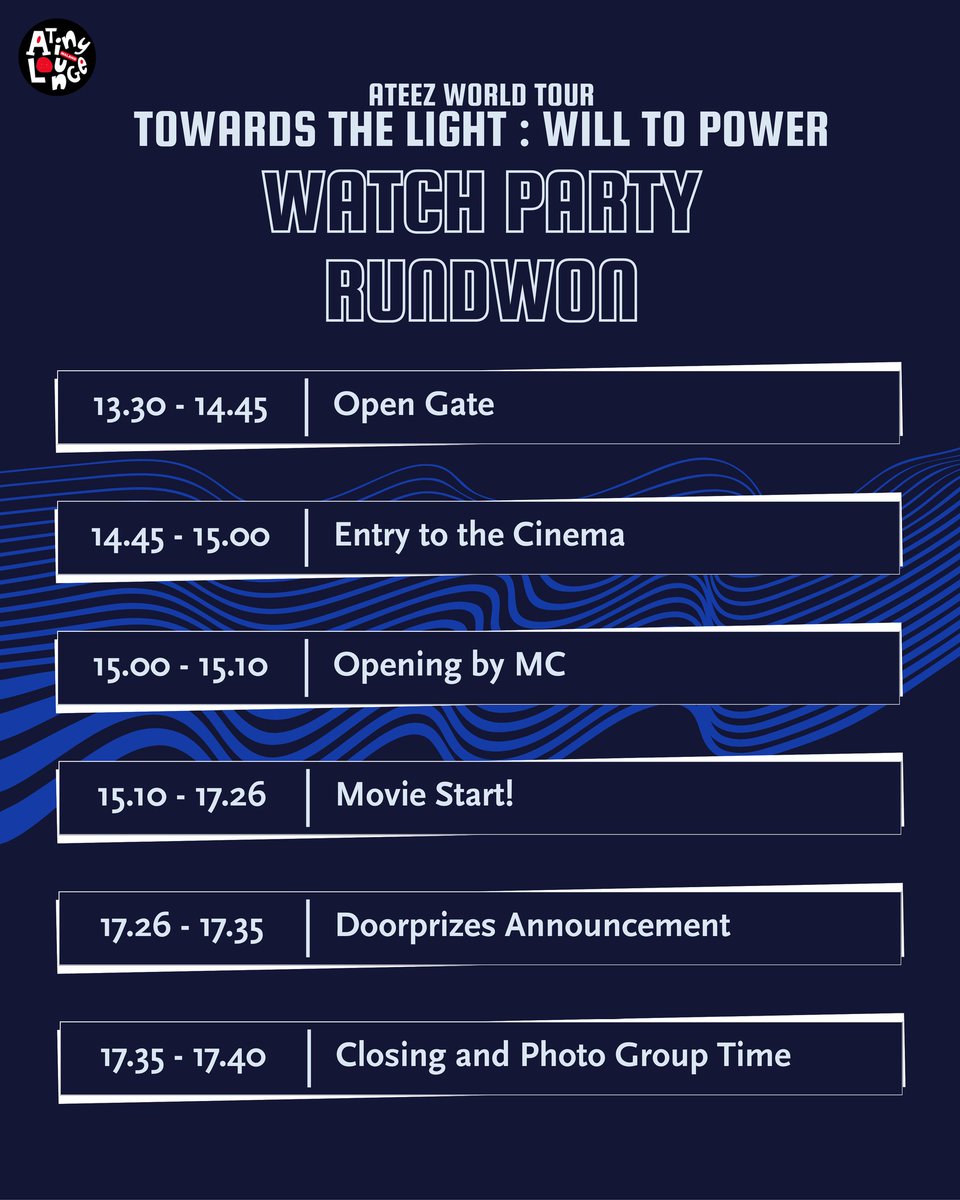 🎬 RUNDOWN PREVIEW 🎬

Here's the full rundown for our WATCH PARTY event! 
ATINY! are you ready to break the wall together?🗣