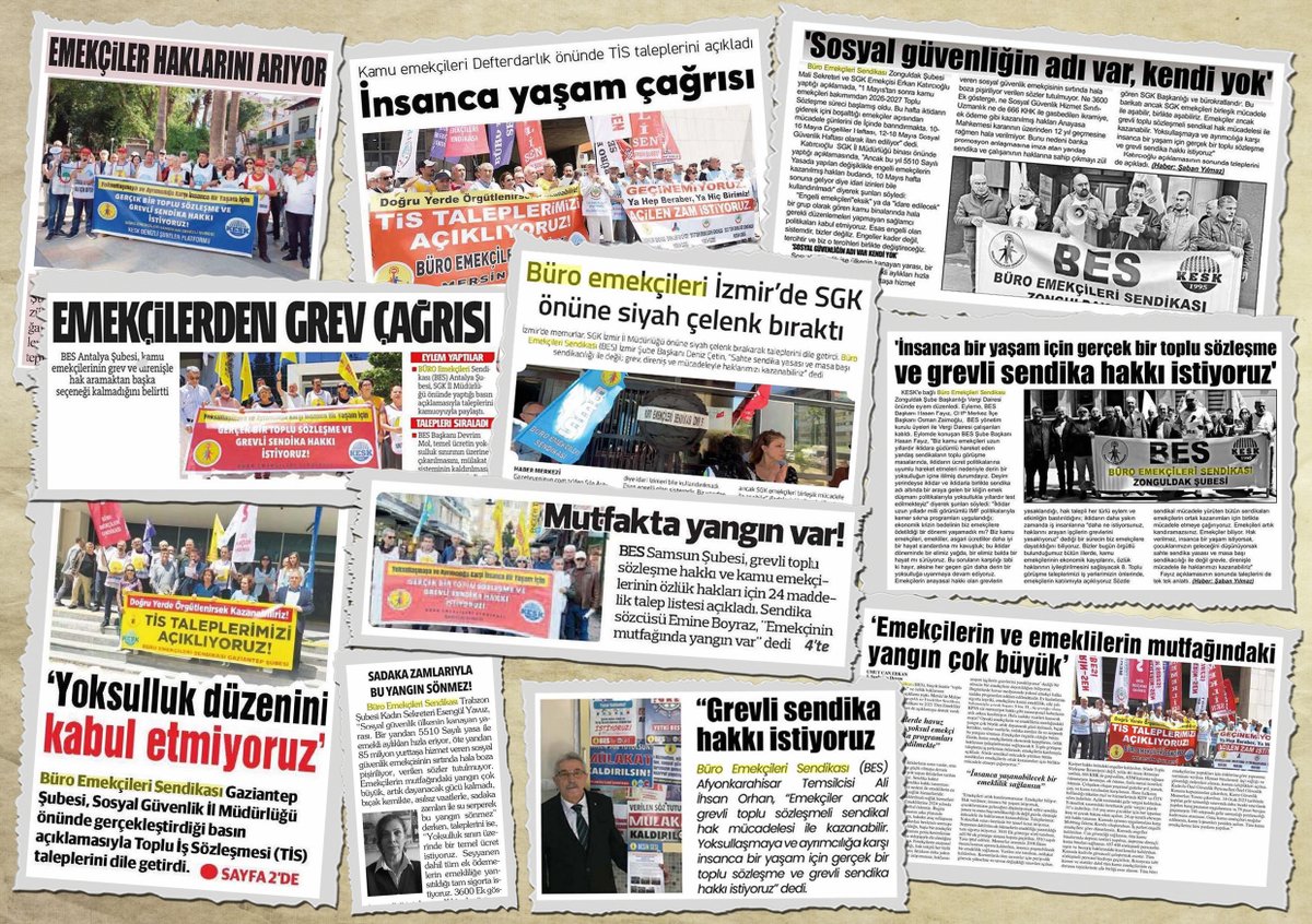 🗞️ “GERÇEK BİR TOPLU SÖZLEŞME VE GREVLİ SENDİKA HAKKI İSTİYORUZ” EYLEMİMİZ YAZILI BASINDA GENİŞ YER BULDU ⤵️
bes.org.tr/2025/05/17/ger…

#TİSTaleplerimiziAçıklıyoruz
#BESeÜyeOl #KatılDeğiştirelim