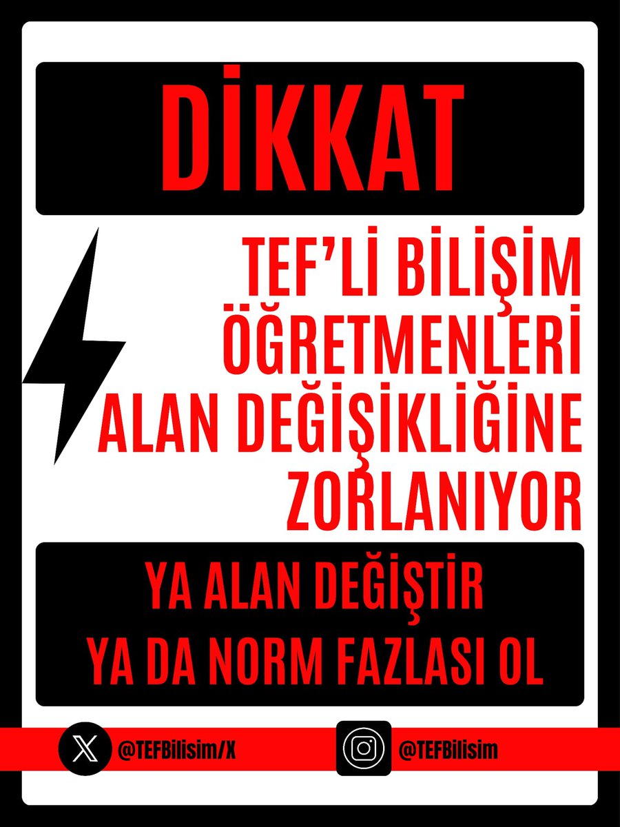 #TEFHakkiniGeriİstiyor
<a href="/RTErdogan/">Recep Tayyip Erdoğan</a>
<a href="/Yusuf__Tekin/">Yusuf Tekin</a> 
<a href="/tcmeb/">Millî Eğitim Bakanlığı</a>
<a href="/meb_ttkb/">Talim ve Terbiye Kurulu Başkanlığı</a> 
<a href="/CihadDemirli/">Cihad Demirli</a> 
<a href="/turkegitimsen/">Türk Eğitim Sen</a>
@talipgeylan06
<a href="/EgitimBirSen/">Eğitim-Bir-Sen</a>
<a href="/_aliyalcin_/">Ali YALÇIN</a>
@Ramazancakirci
<a href="/egitimsen/">Eğitim Sen</a>
@kemalIrmak_
<a href="/HurEgitimSen/">Hürriyetçi Eğitim Sen Genel Merkezi</a> 
<a href="/egitimis/">Eğitim-İş</a>