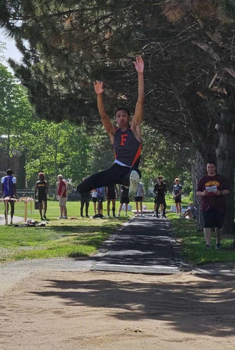 FFTrojanTrack's tweet photo. Zillman and McCready both long jumped their way to the state meet at Mt. Pleasant on Thursday. Eli set a new school record with his effort. Both advance on with at-large bids finishing 3rd and 4th at the SQM. #jumpscrew #statemeetbound https://t.co/reD2OWZ8Uv