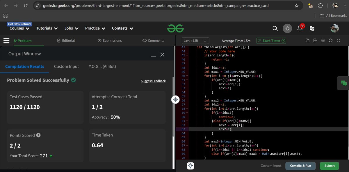 surajgupta85252's tweet photo. #day100 of #100daysofcoding 
#problem name- Third largest Element 
#java #dsa #leetcode https://t.co/QwWZEObCAz