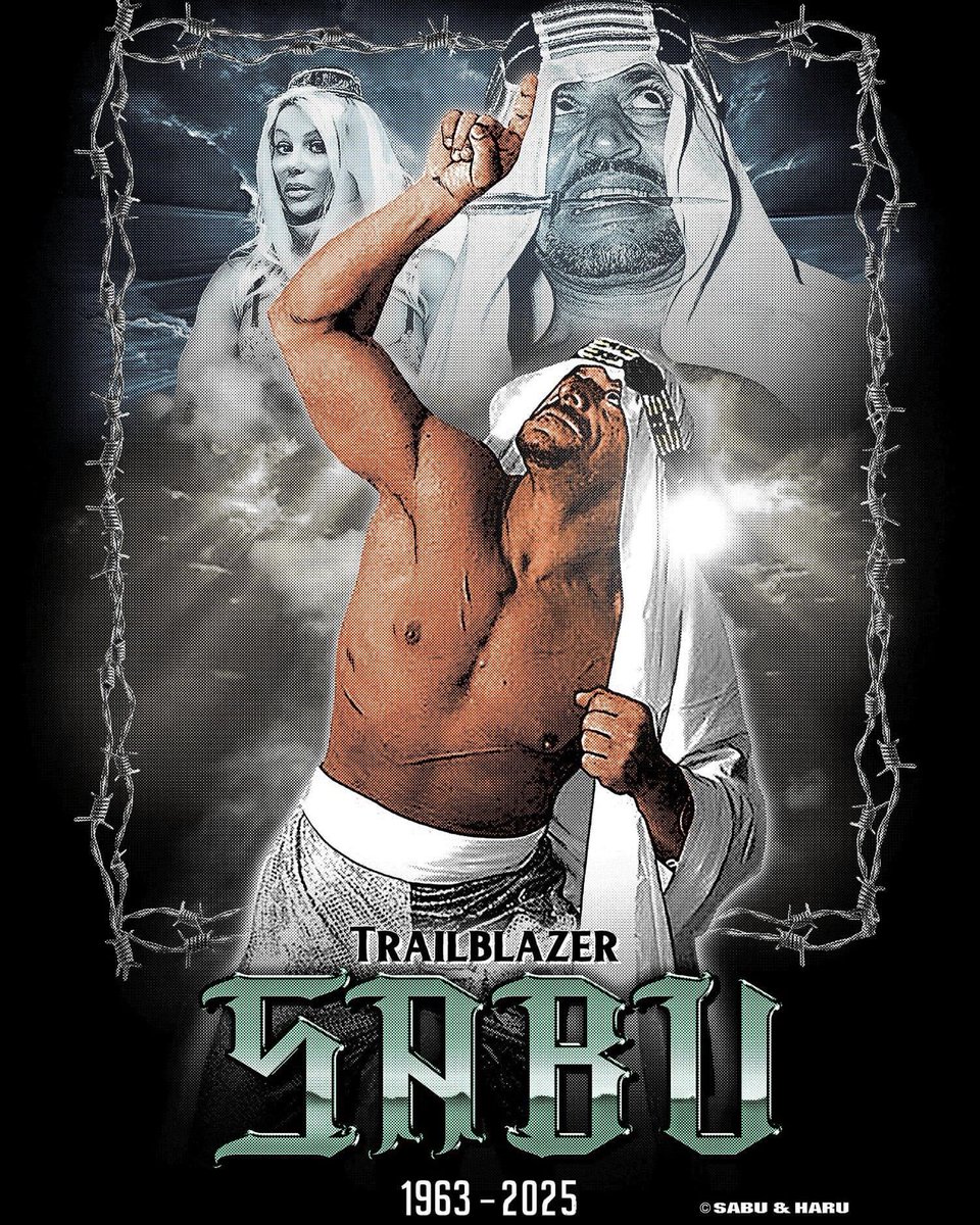PWTees's tweet photo. Together with Sabu's family &amp; friends we have put together this shirt designed by Haru to pay tribute to the Legendary Sabu. All proceeds will go towards his funeral costs and future expenses. 

https://t.co/vkJBpJ63a0 https://t.co/zOOZwBv7E1