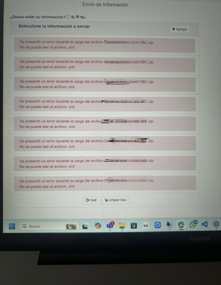 olyocnavi's tweet photo. @SATMX No puedo presentar contabilidad electrónica, revisa tus sistemas, este problema lleva como una semana https://t.co/HHufKt283v