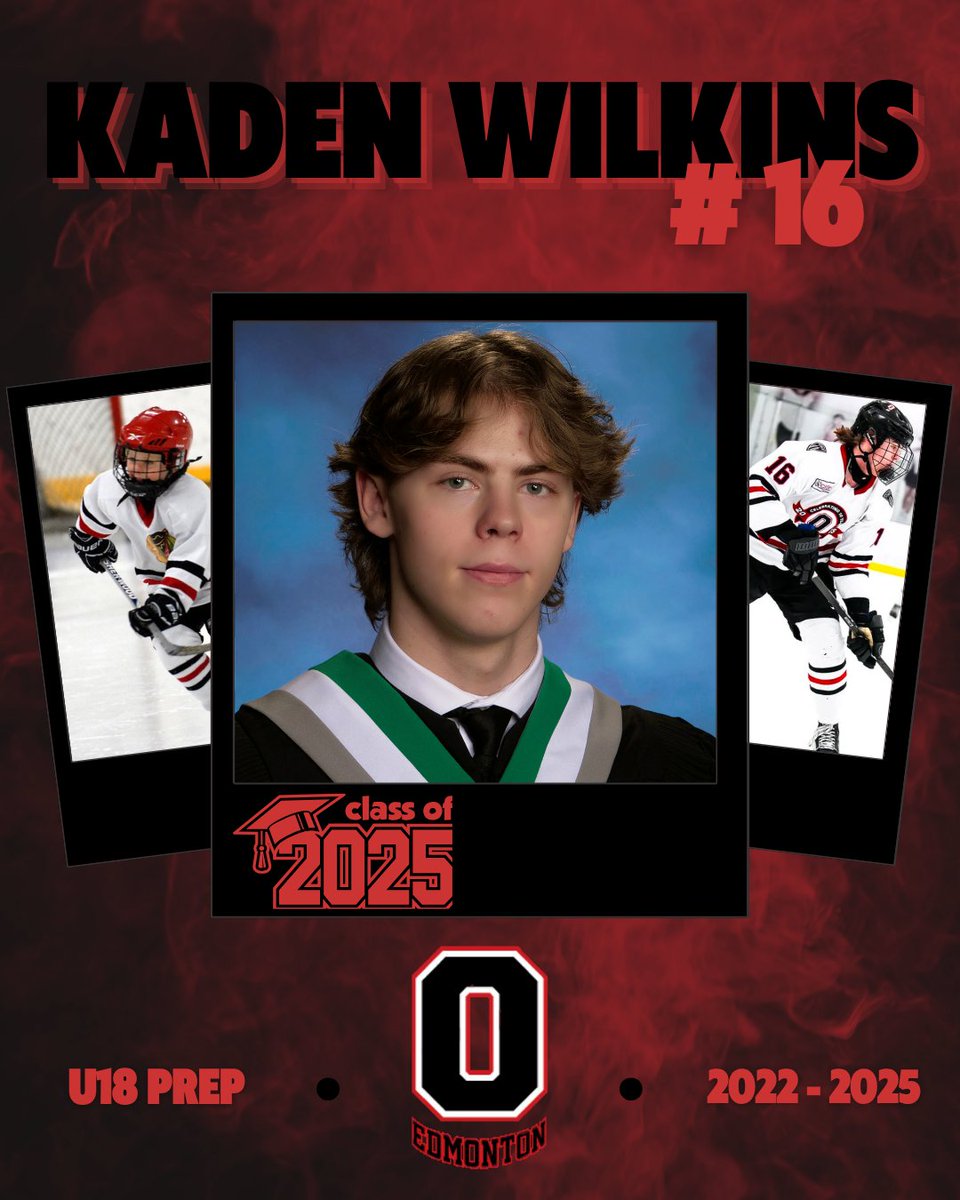 OHAEdmonton's tweet photo. 🎓 Graduation Spotlight! 🎓
Kaden Wilkins #16 - Forward 
▪️U18 Prep
▪️3 years at OHA Edmonton
Post Graduation Plans:
▪️"To continue my journey playing junior A hockey."🏒

Congratulations, Kaden! 👏🏽
#OHAEdmonton #Classof2025 https://t.co/lwoCYP4qn5
