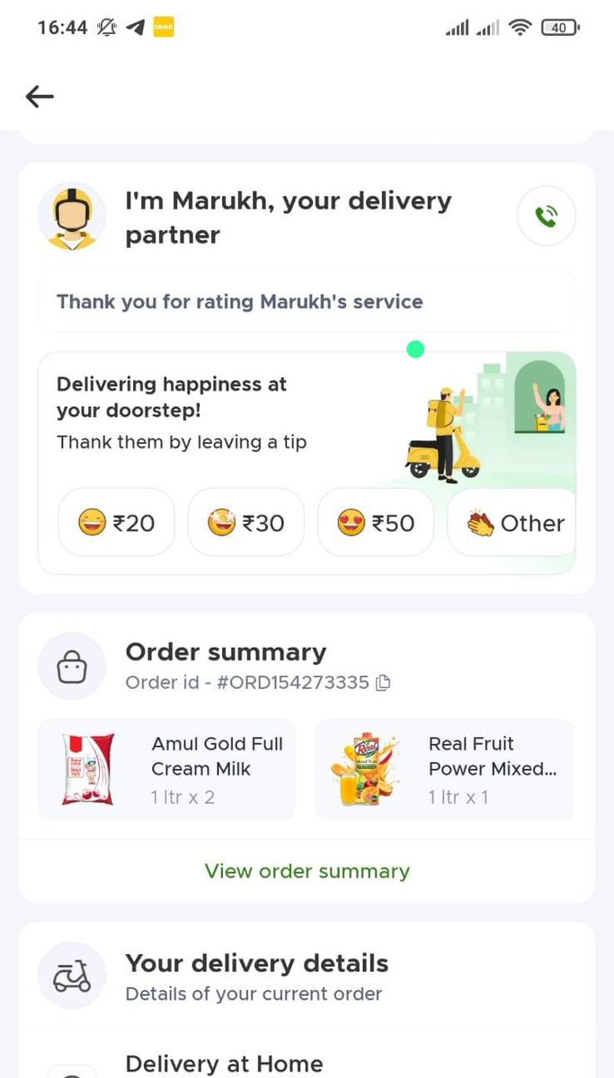 AnshNarayan1's tweet photo. @letsblinkit i m regular customer of blinkit since 02 month but i never saw such an arrogant and goon type delivery boy. my product milk and juice fell on the groud and he was telling that blinkkit is not providing proper packaging and many accusation against compny.. https://t.co/jFGfwZth0o