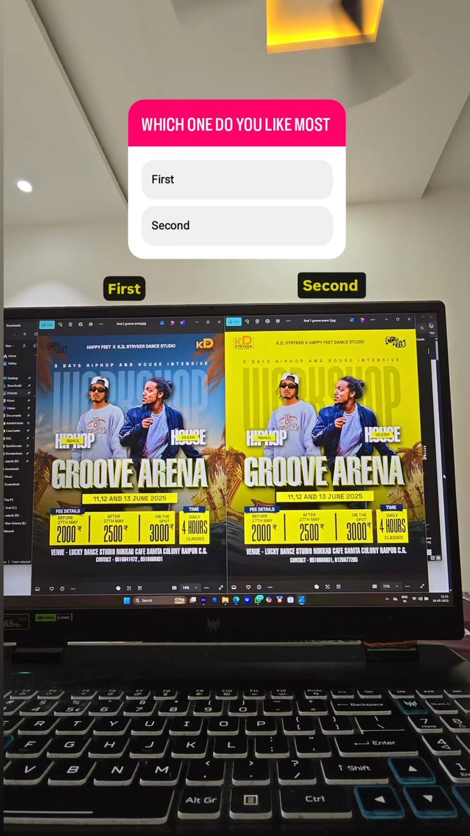 Iamadarsh2316's tweet photo. which do you like most 🤔 
comment down 👇

this is made for a client and I made two option and client love first but just want to ask to you designers which one do you like most ? 

#designers #graphicdesign #graphicdesigner https://t.co/aplZO80KwA