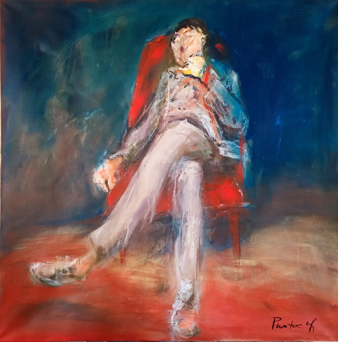 artmajeur's tweet photo. 🟥 Rêverie sur la chaise rouge (2025) by Laurence Pustoc’H

A dreamer dissolving into a red chair.
The pose is relaxed, but the brushstrokes are urgent — bold, expressive, deeply human.

Laurence Pustoc’H is a French artist known for her emotionally raw portraits. No embellishment, no filter — just the fragile truth of presence.

Visit the artist's profile: https://t.co/ZmFbMQJYIV.

#ArtMajeurByYourArt #LaurencePustoch  #FrenchArt