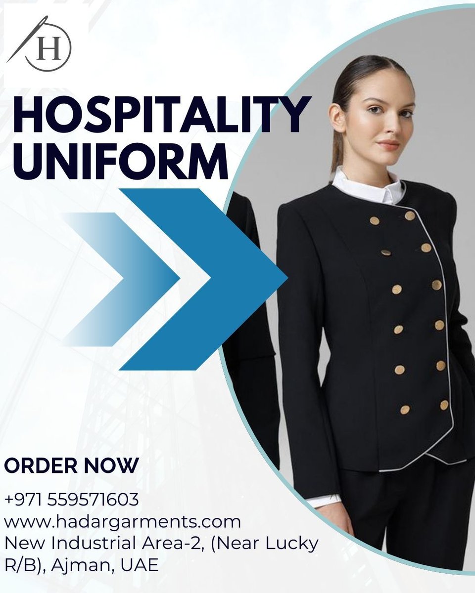 hadargarments's tweet photo. Hospitality Uniforms – Where Style Meets Professionalism! 
Give your team the perfect first impression with our elegant and functional hospitality uniforms – tailored for comfort, durability, and a polished look.
#HospitalityUniform #HotelStaffUniform #RestaurantStyle https://t.co/LumjtsaM9z