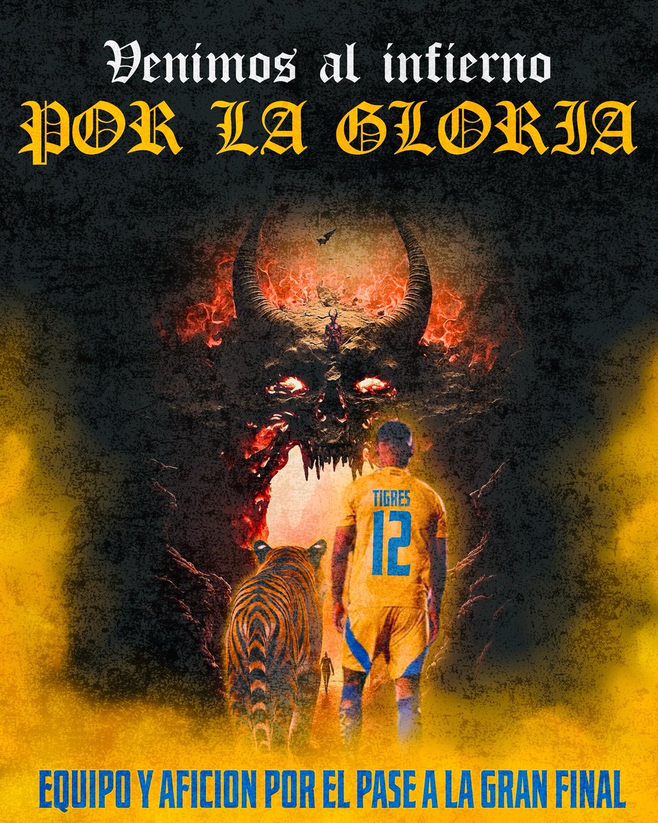 Ya conocemos el infierno y ya hemos dominado al diablo, y hoy no será diferente. Vamos todos juntos por el pase a la gran final, dale Tigres hoy hay que ganar!🇸🇪