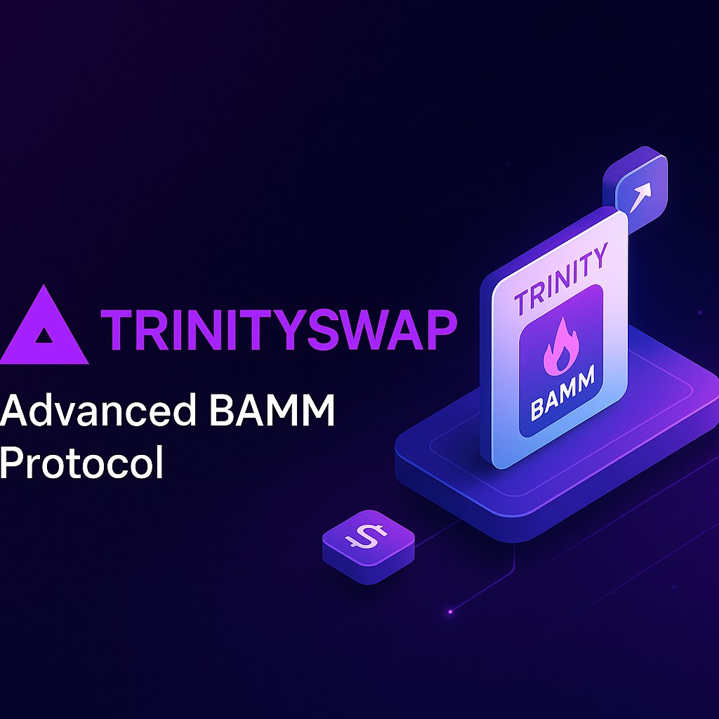 TriaiFun's tweet photo. TrinitySwap – Advanced BAMM Protocol
🔥 Meet TrinitySwap – powered by BAMM (Burned Automated Market Maker).

✅ Sell-side burn for price protection.

✅ Front-loaded transaction fees.

✅ Real-time LP fee collection.

#TrinitySwap #DeFi #CryptoTrading https://t.co/6g58MEcvI7