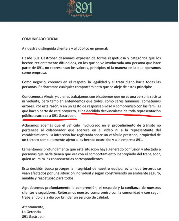 Aladiestra1's tweet photo. @elpaiscali Mientras tanto el agresor Alexis Velasco corre contra el tiempo borrando sus redes y las de su negocio 891 Gastrobar, mientras se sabe que tenía prontuario como agresor.
El bar "empáticamente" anuncia que sacaron al "empleado", pero EL DUEÑO ES ÉL.

NO IR A ESE HUECO. https://t.co/F2BxxXgdzX