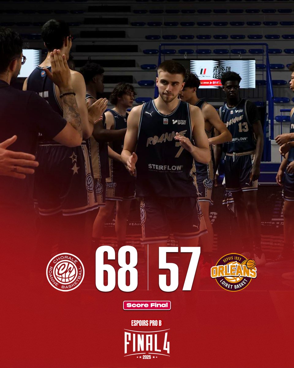 ChoraleRoanne's tweet photo. 𝐃𝐢𝐫𝐞𝐜𝐭𝐢𝐨𝐧 𝐥𝐚 𝐟𝐢𝐧𝐚𝐥𝐞 !

Nos espoirs s'imposent face à Orléans (68-57) et rejoignent en finale Antibes ce dimanche à 15h 👊

MVP de la rencontre, Frédéric Missamou en double-double avec 10 points, 12 rebonds pour 20 d'évaluation en 36 minutes !

📸 Kevin Guillot https://t.co/bi3J6ERw2g