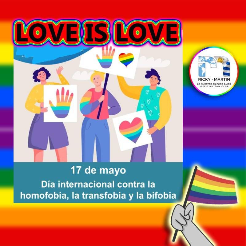 Día Internacional de Lucha Contra la Homofobia, Transfobia y Bifobia🌈

<a href="/RMwebteam/">Ricky Martin WebTeam</a> 

 <a href="/ricky_martin/">Ricky Martin</a> <a href="/inpulsemedia/">Inpulse Media</a> <a href="/lonuestrofco/">Lo Nuestro Es Puro Amor FCO de Ricky Martin</a>  <a href="/SonyMusicUru/">Sony Music Uruguay</a>  <a href="/SonyMusicArg/">Sony Music Argentina</a>  <a href="/SonyMusicLatin/">sonymusiclatin</a> 

#ricky #rickymartin #ricky_martin #rickymartinwebteam