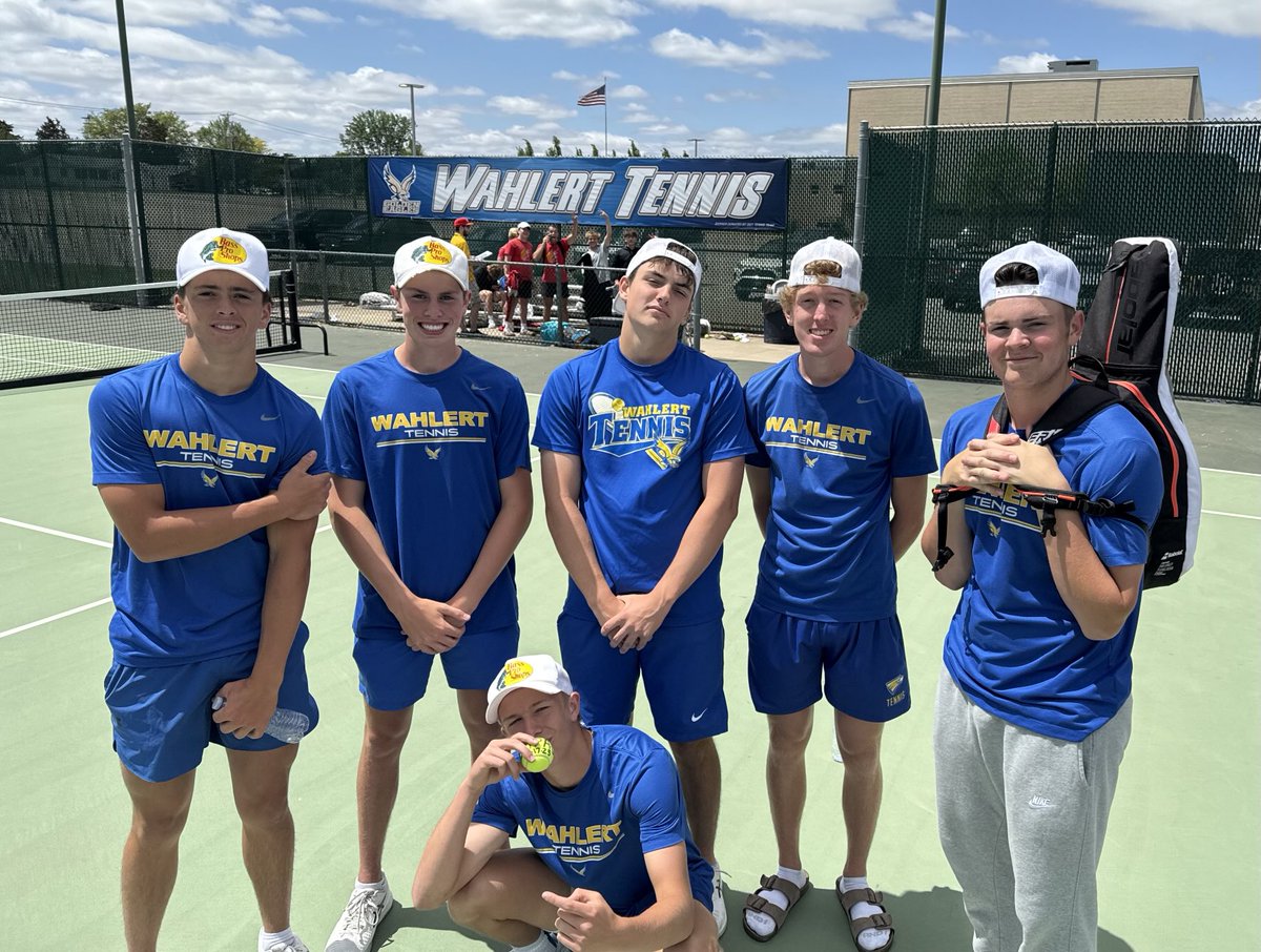 WahlertTennis's tweet photo. 5-0 victory over Marion in substate competition today and advancing to next Wednesdays substate finals. 
Even Anderson was today’s IMPACT Player. Kudos to the ⁦@tennismarion⁩ players for the fun play and great sportsmanship ⁩ ⁦@iowahstennis⁩ ⁦@WCHS_Gleaner⁩ https://t.co/AMMGVIXB4Z
