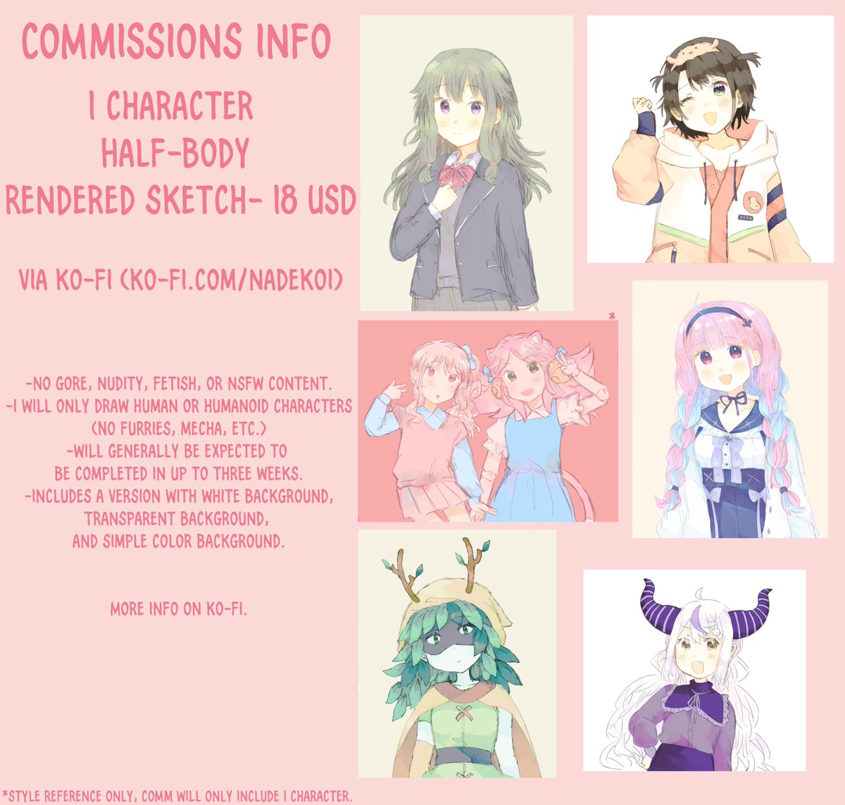 makigorogoro's tweet image. after much time of saying i would do this my commissions are finally OPEN!! link to my ko-fi in reply
