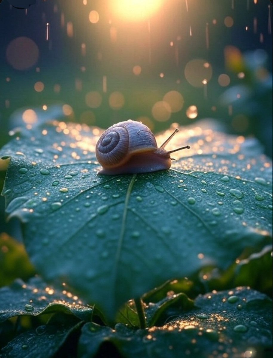 ㅤ
Schnecklein im Niesel
Tropfen küsst die Fühler sacht
– ach, ein Mimöschen !

#Haiku