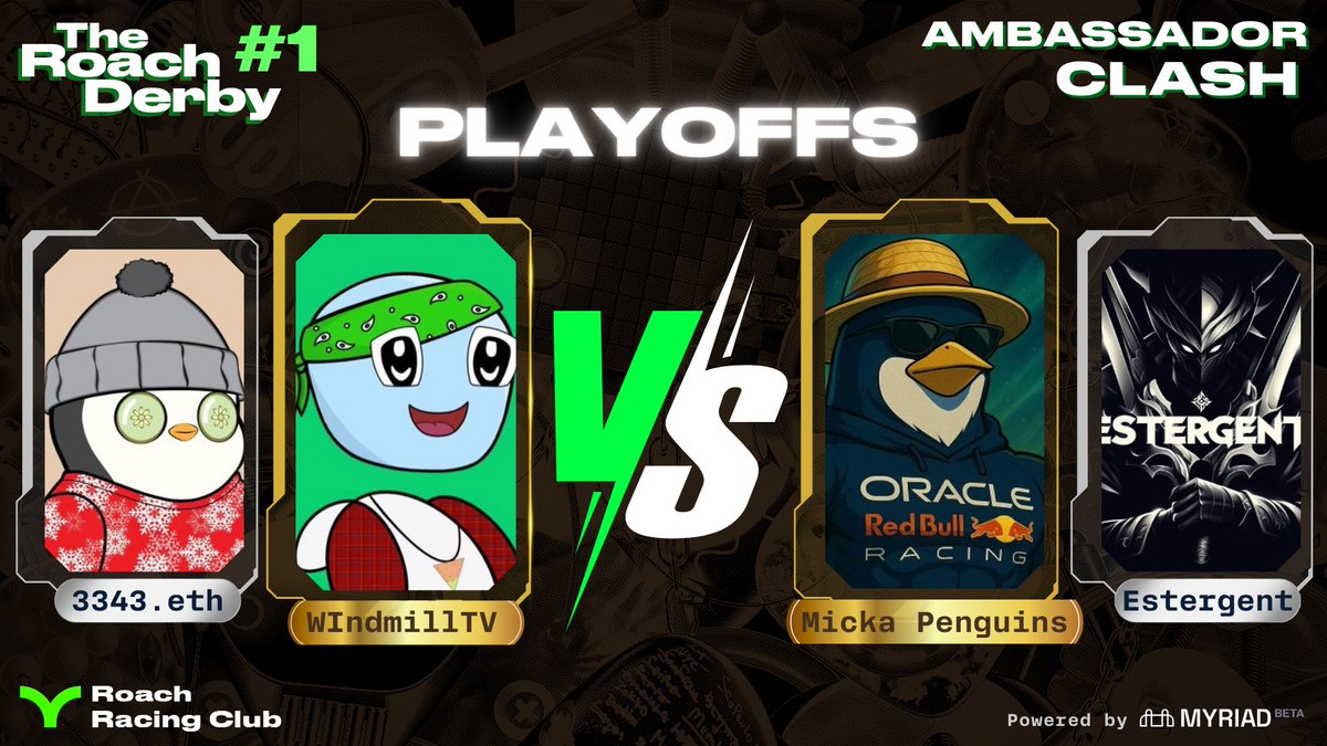 📢 The Grand Finale is here!

🗓️ May 21, 15:00 UTC

Legendary coaches are about to clash:

1st place: <a href="/Windmill_TV/">WindmillTV ✳️</a> vs <a href="/MickaPenguins/">Micka Penguins ✳️</a>

3rd place: <a href="/3343_eth/">3343.eth</a> vs <a href="/Estergent/">Estergent</a>

Betting pools open soon on <a href="/MyriadMarkets/">MYRIAD</a>