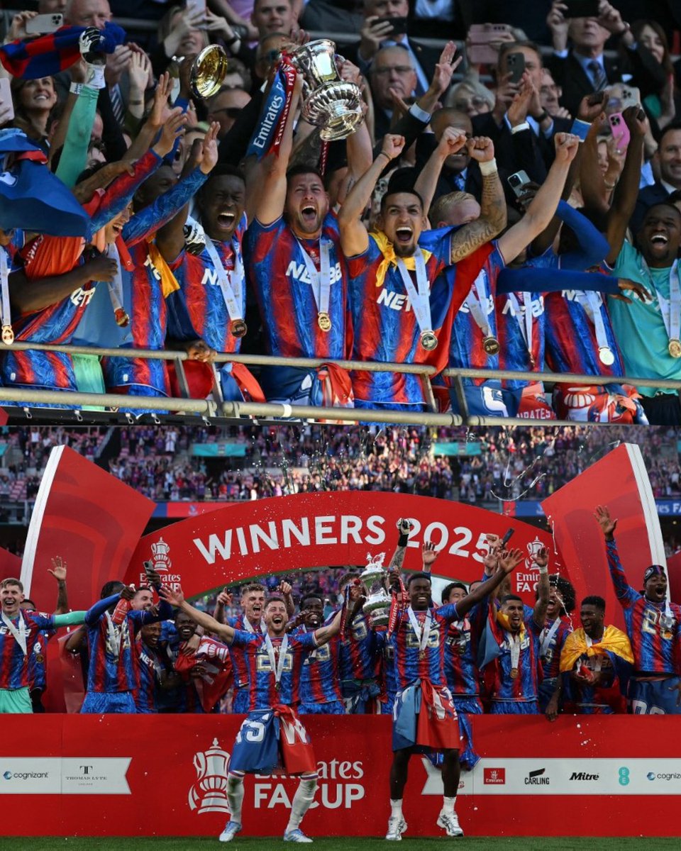 Tuvieron que pasar ¡¡119 AÑOS!! para que el Crystal Palace conquistara un TÍTULO MAYOR. La foto más esperada por todos los aficionados de Las Águilas de Inglaterra. Por fin son CAMPEONES. Y lo lograron venciendo al City de Pep Guardiola. HOY VIMOS HISTORIA PURA.