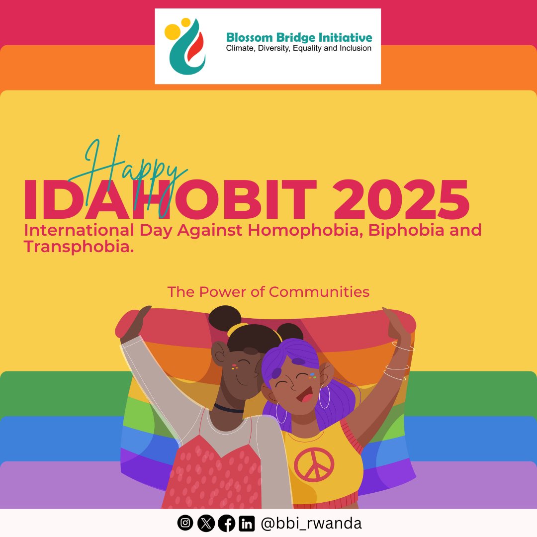 bbi_rwanda's tweet photo. We stand in solidarity with LGBTQ+ communities, raising our voices against homophobia, biphobia, interphobia, and transphobia. Everyone deserves safety, dignity, and the freedom to be who they are.

#blossomingfuturegenerations #IDAHOBIT2025 #InclusionMatters https://t.co/vYUUDWVboF