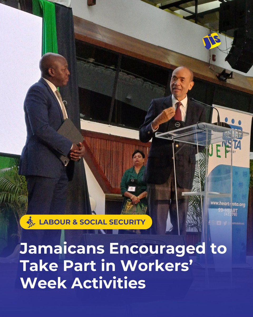JISNews (@jisnews) on Twitter photo Minister of Labour and Social Security, Hon. <a href="/pcharlesjr/">Pearnel P. Charles Jr. 🇯🇲</a> , is encouraging Jamaicans to participate in the upcoming Workers’ Week 2025 activities.
Workers’ Week will be celebrated from May 18 to 23 under the theme‘Transforming Jamaica’s Workforce for Greater Resilience and Minister of Labour and Social Security, Hon. <a href="/pcharlesjr/">Pearnel P. Charles Jr. 🇯🇲</a> , is encouraging Jamaicans to participate in the upcoming Workers’ Week 2025 activities.
Workers’ Week will be celebrated from May 18 to 23 under the theme‘Transforming Jamaica’s Workforce for Greater Resilience and