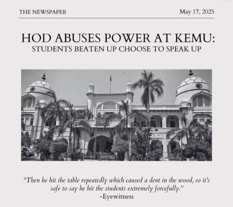 LordZygrus's tweet photo. “Kutta, haraam khor, khabees-ul-khabees.” 

That’s how this professor calls us EVERYDAY. Verbal abuse is daily. 

Now it has become physical. 

#ViolenceinKEMU https://t.co/stj6UjRFwN