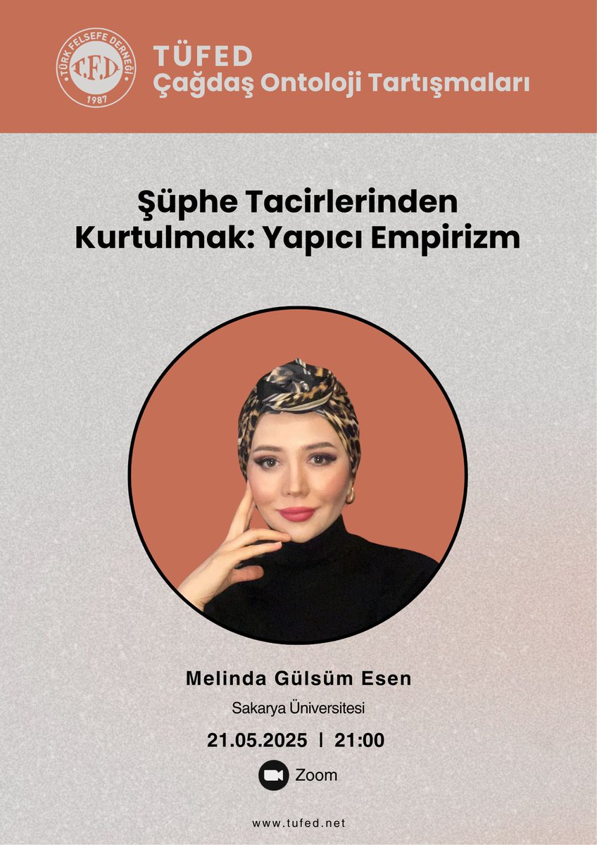 Çağdaş Ontoloji Tartışmaları - 11

Konuşmacı: Melinda G. Esen (Sakarya Üniversitesi)
Konu: Şüphe Tacirlerinden Kurtulmak: Yapıcı Empirizm
Moderatör: Doç. Dr. Esra Kartal Soysal

🗓️21.05.2024
⏰21:00
📍ZOOM