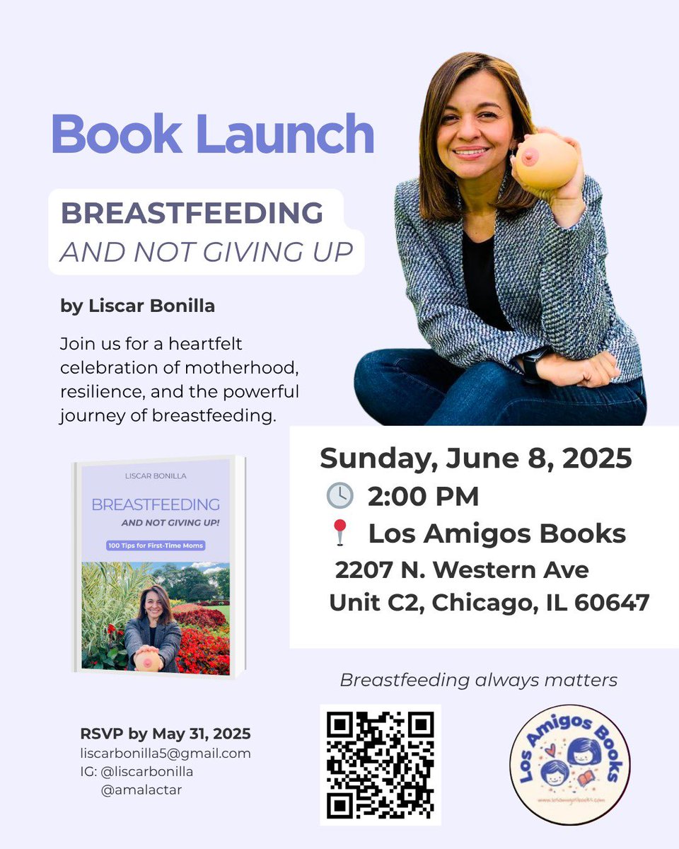 liscarbonilla's tweet photo. Hilo 📕🤱Lanzamos libro! 📖✨
“Amamantar y no rendirse en el intento”
Un espacio real para hablar de lactancia, emociones y maternidad sin filtros.
📅 Dom. 8 junio | 🕑 2 PM
📍 Amigos Books, Chicago
💫 Cupos limitados.
🔗 Regístrate aquí 👉 https://t.co/2z4N8CvtNC https://t.co/S0r0bSDDPy