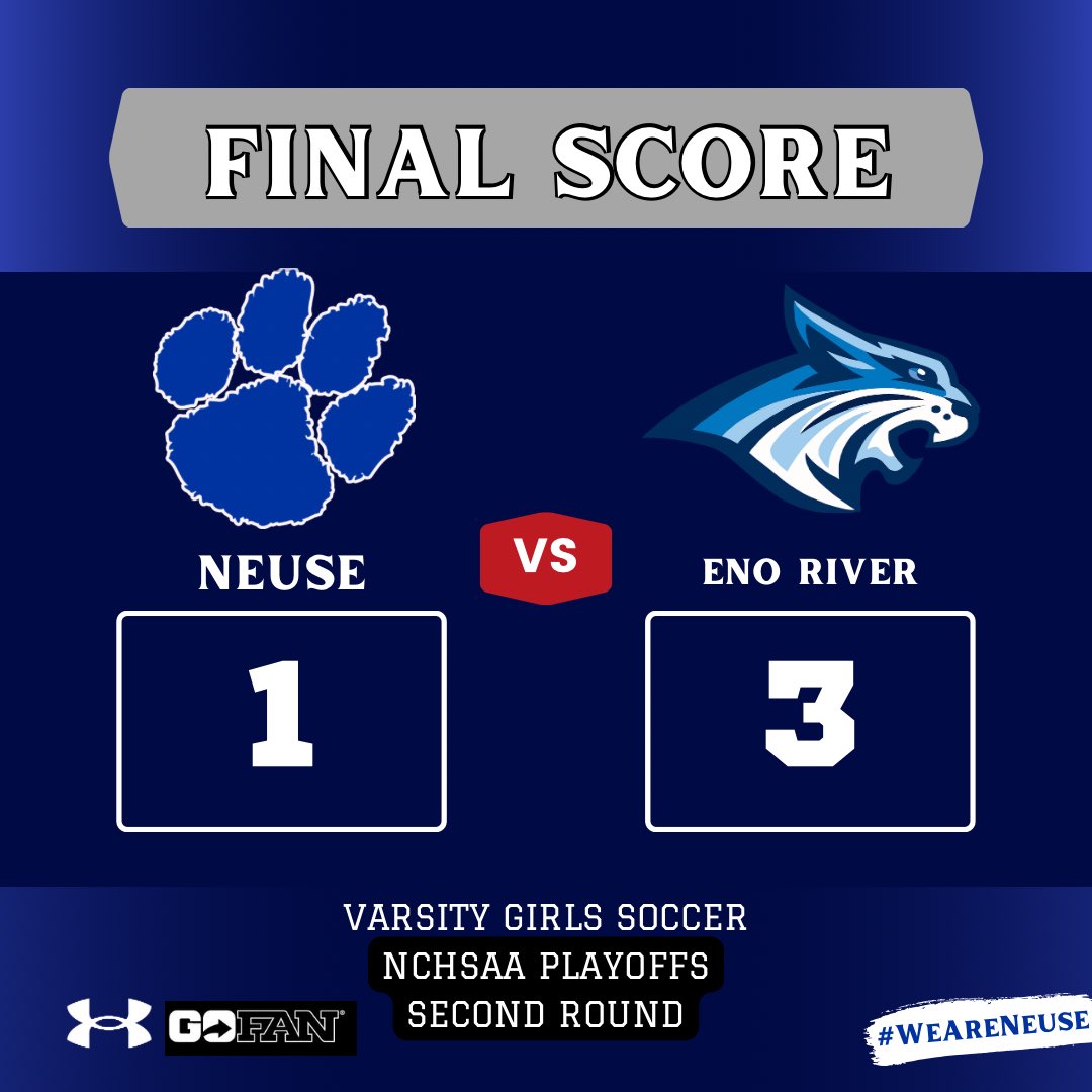 Varsity Girls ⚽️ season comes to an end against a talented Eno River squad

Cougars finish the year 13-6-1 and the Regular Season Carolina Co-Conference Champions🏆
