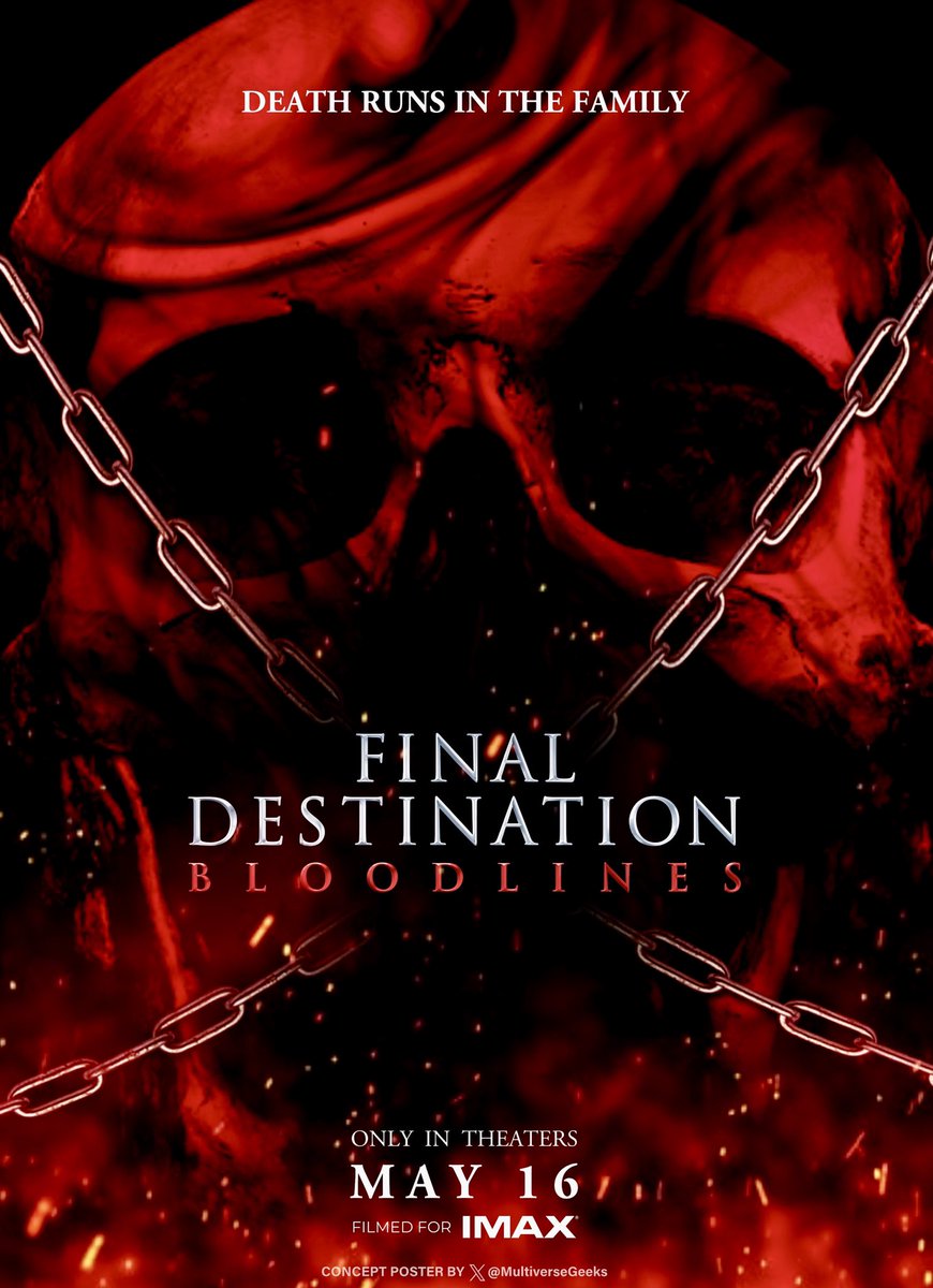 MultiverseGeeks's tweet image. Here’s an alt poster I made, along with an expanded version for #FinalDestinationBloodlines!! So excited for this film! @warnerbros 

#HorrorCommunity #digitalart