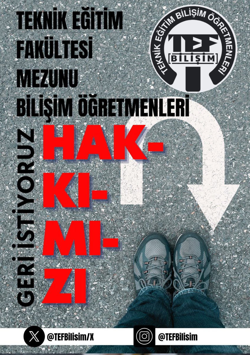 #TEFHakkiniGeriİstiyor
<a href="/RTErdogan/">Recep Tayyip Erdoğan</a>
<a href="/Yusuf__Tekin/">Yusuf Tekin</a> 
<a href="/tcmeb/">Millî Eğitim Bakanlığı</a>
<a href="/meb_ttkb/">Talim ve Terbiye Kurulu Başkanlığı</a> 
<a href="/CihadDemirli/">Cihad Demirli</a> 
<a href="/turkegitimsen/">Türk Eğitim Sen</a>
<a href="/talipgeylan06/">Talip Geylan</a>
<a href="/EgitimBirSen/">Eğitim-Bir-Sen</a>
<a href="/_aliyalcin_/">Ali YALÇIN</a>
<a href="/Ramazancakirci/">Ramazan Çakırcı</a>
<a href="/egitimsen/">Eğitim Sen</a>
<a href="/kemalIrmak_/">KemalIrmak</a>
<a href="/HurEgitimSen/">Hürriyetçi Eğitim Sen Genel Merkezi</a> 
<a href="/egitimis/">Eğitim-İş</a>