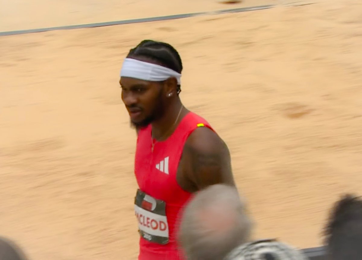 TrackGazette's tweet photo. Carey McLeod 🇯🇲 landed a mark of 8.33m (1.6) to win the men's Long Jump at the Adidas Atlanta City Games!

He beat World Indoor Champion Mattia Furlani 🇮🇹 who threw down 8.28m (1.7) and Emmanuel Archibald 🇬🇾 with a Guyanese National Record of 8.22m. https://t.co/eqR7v9YZ1W