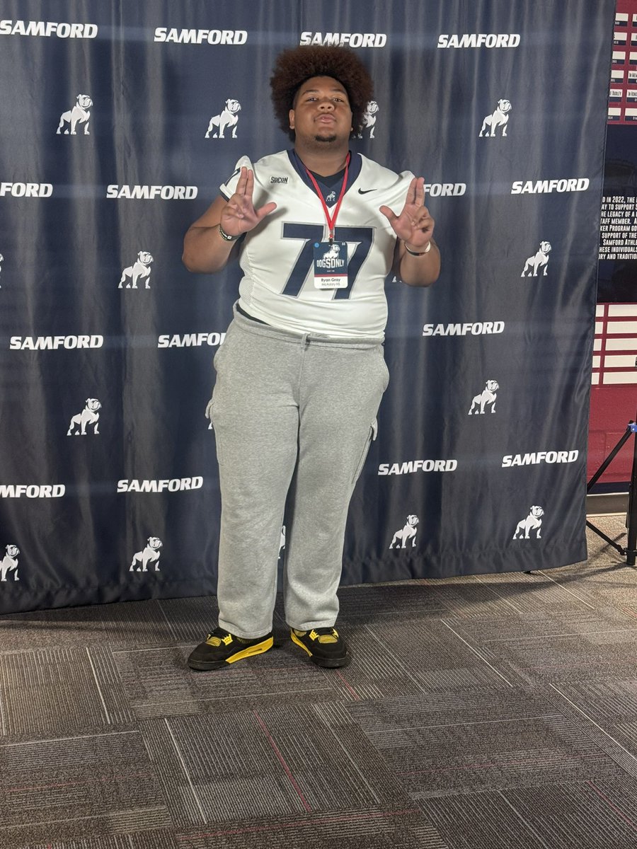 PunaGray56 (@ryangray58) on Twitter photo I really enjoyed my time today at Samford thank you <a href="/coach_sloan/">Coach Scot Sloan</a> for the invite and <a href="/ShawnPbostick/">Coach Shawn Bostick</a> for giving key information for his offensive line!!
<a href="/McAdoryRecruit/">McAdory Football Recruiting</a> <a href="/HallTechSports1/">Hall-Tech Sports</a> <a href="/DexPreps/">DexPreps</a> I really enjoyed my time today at Samford thank you <a href="/coach_sloan/">Coach Scot Sloan</a> for the invite and <a href="/ShawnPbostick/">Coach Shawn Bostick</a> for giving key information for his offensive line!!
<a href="/McAdoryRecruit/">McAdory Football Recruiting</a> <a href="/HallTechSports1/">Hall-Tech Sports</a> <a href="/DexPreps/">DexPreps</a>