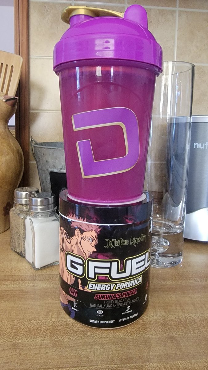 PoloCampbell's tweet photo. Gfuel flavor of the Day
Day 127 of the Grind for @GFuelEnergy partnership.
Let's get energized with Jujutsu Kaisen in the BIG D @DaVirusOfficial shaker. It's one of my all-time favorites.
#GFUEL #GSQUAD #FUTUREPARTNER #CODEPOLO https://t.co/K5GNC0gpny