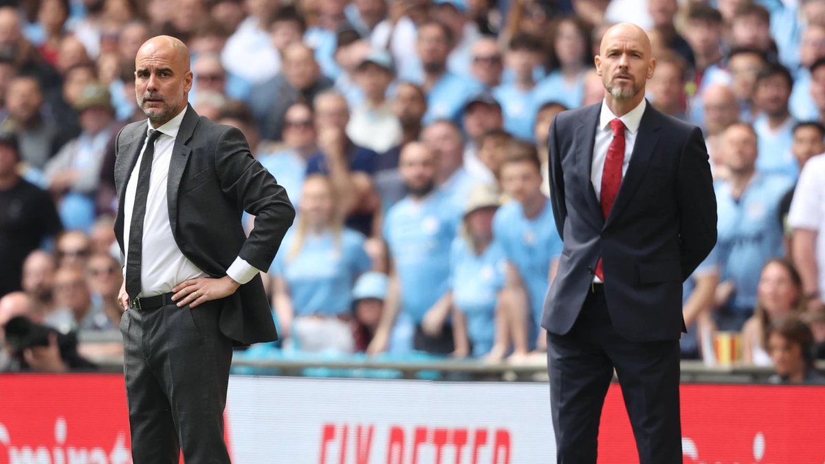 Erik ten Hag was going to become the first manager to lose back-to-back FA Cup finals last season… 🔴

Today Pep Guardiola became the first manager to lose back-to-back FA Cup finals! 🔵