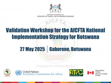 MerakiAfrique's tweet photo. Botswana’s AfCFTA game plan is nearly ready. On May 27, a Validation Workshop in Gaborone will bring stakeholders together to finalize the national strategy — a key step toward unlocking trade, growth, and opportunity across Africa. #AfCFTA #Botswana #TradeAfrica https://t.co/cR7f4PLNog