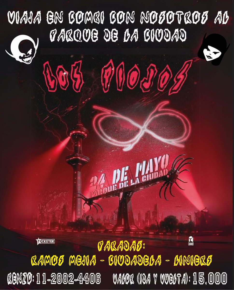 renzo_tevez's tweet photo. ¿Sos de #RamosMejia - #Ciudadela- #Liniers? 

¿Vas a ver a @OficialPiojos y todavía no sabes cómo ir y volver el 24/05 del Parque de la Cuidad? 

Te tengo la solución 👇🏻 https://t.co/KCuvjzPYOJ