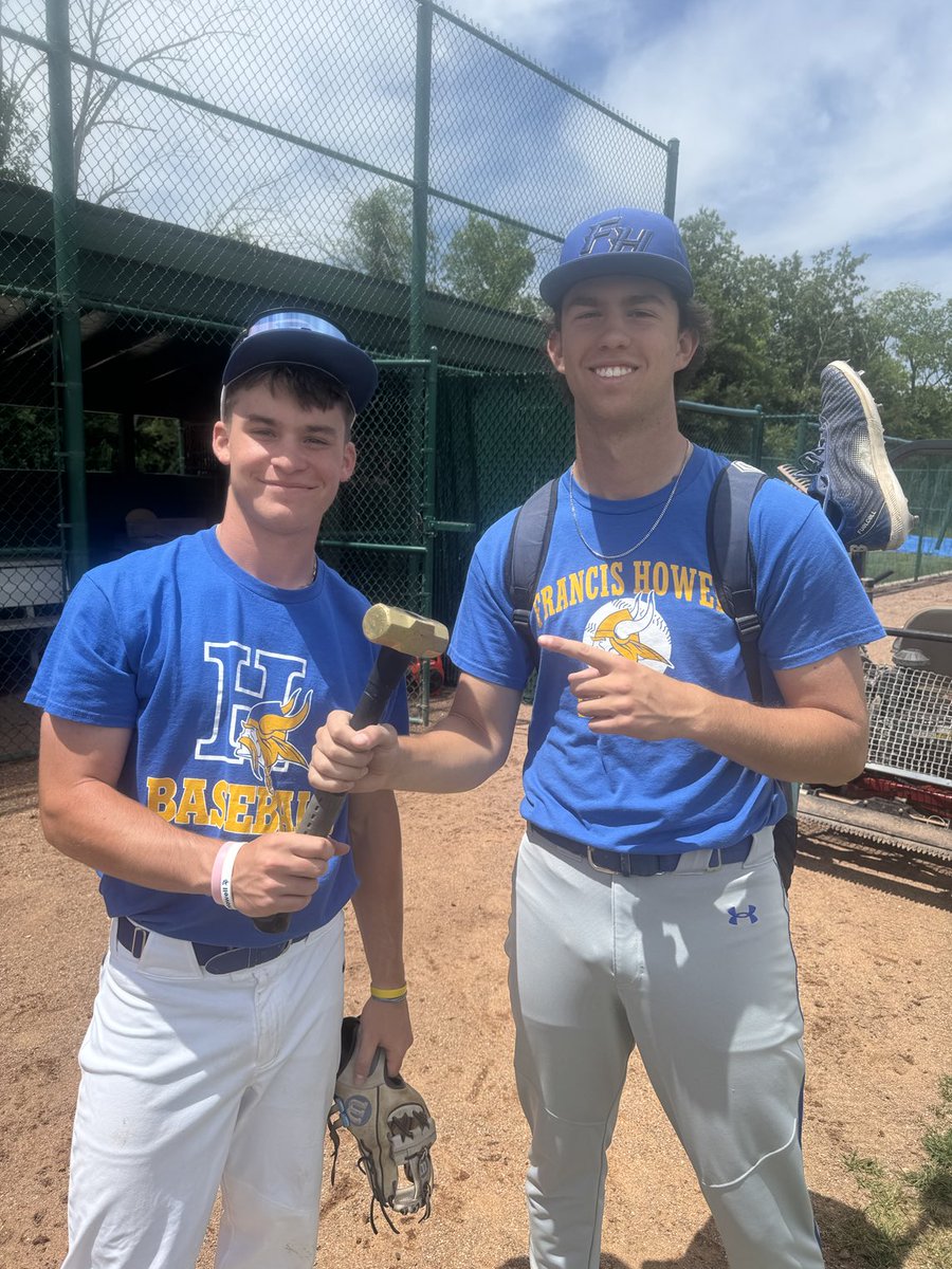 BT giving hammer to Jackson Vaughn for dropping 💣 today.  #vikingbaseball