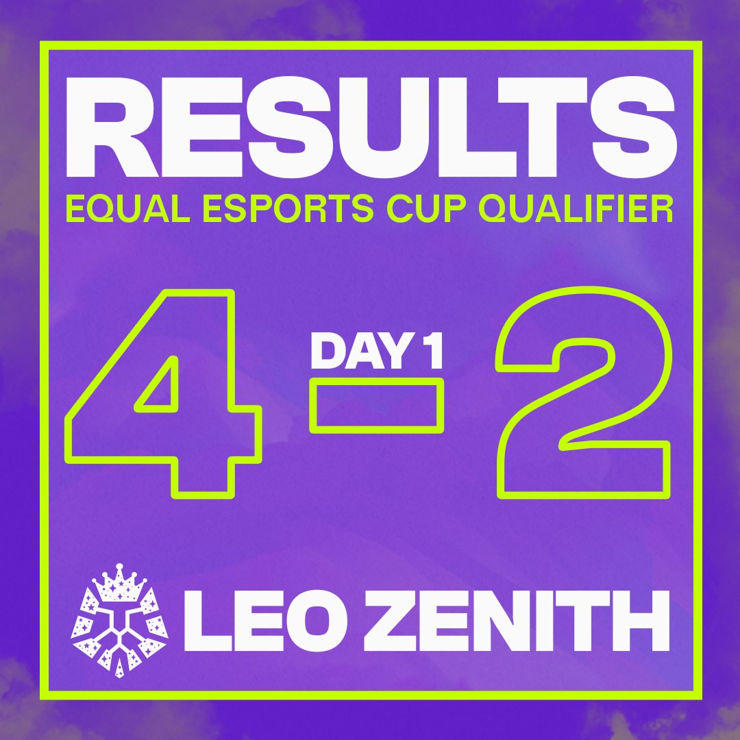 LEOZenith_'s tweet photo. Day 1 done with a 4-2 score! 💜
We are currently holding that last BO3 spot as we're in 4th place right now! 👀
Still two matches to go tomorrow - and every win counts.
Let's lock it down 🦁 #UnleashTheLions
#EEC #EqualEsportsCup https://t.co/jV6rfZCCvB