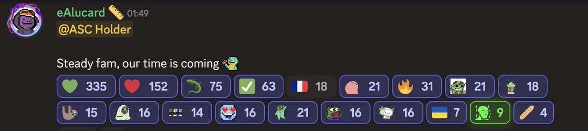 "Steady fam, our time is coming"
Since <a href="/Alucard_eth/">Alucard (⛏️ ⚡️) 🧱🇨🇦</a> `s ping this on <a href="/asclubnft/">After School Club</a> discord, i cant stop think about whats coming..