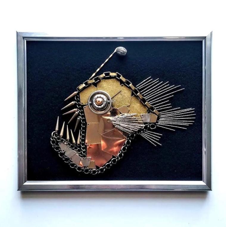 OddBeadsShoppe's tweet image. Steampunk Black Devil Fish Ocean Theme Wall Decor Handcrafted Hand designed Made to Order One-of-a-kind Gift
etsy.com/listing/187603…

#steampunkdecor #steampunkfishdecor #steampunkfishwallart #blackdevilwallart #blackdevilfishart #largeteethfish #creepyteethfish #monsterfish