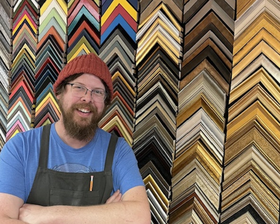 Frame Up is located downtown Grand Rapids. Eric Mann has been a vocal advocate for encouraging the City of Grand Rapids to reinvest in street improvements and other things that will keep downtown thriving. More on our blog: grsb.bank/customer-spotl…. #customerspotlight #banklocally