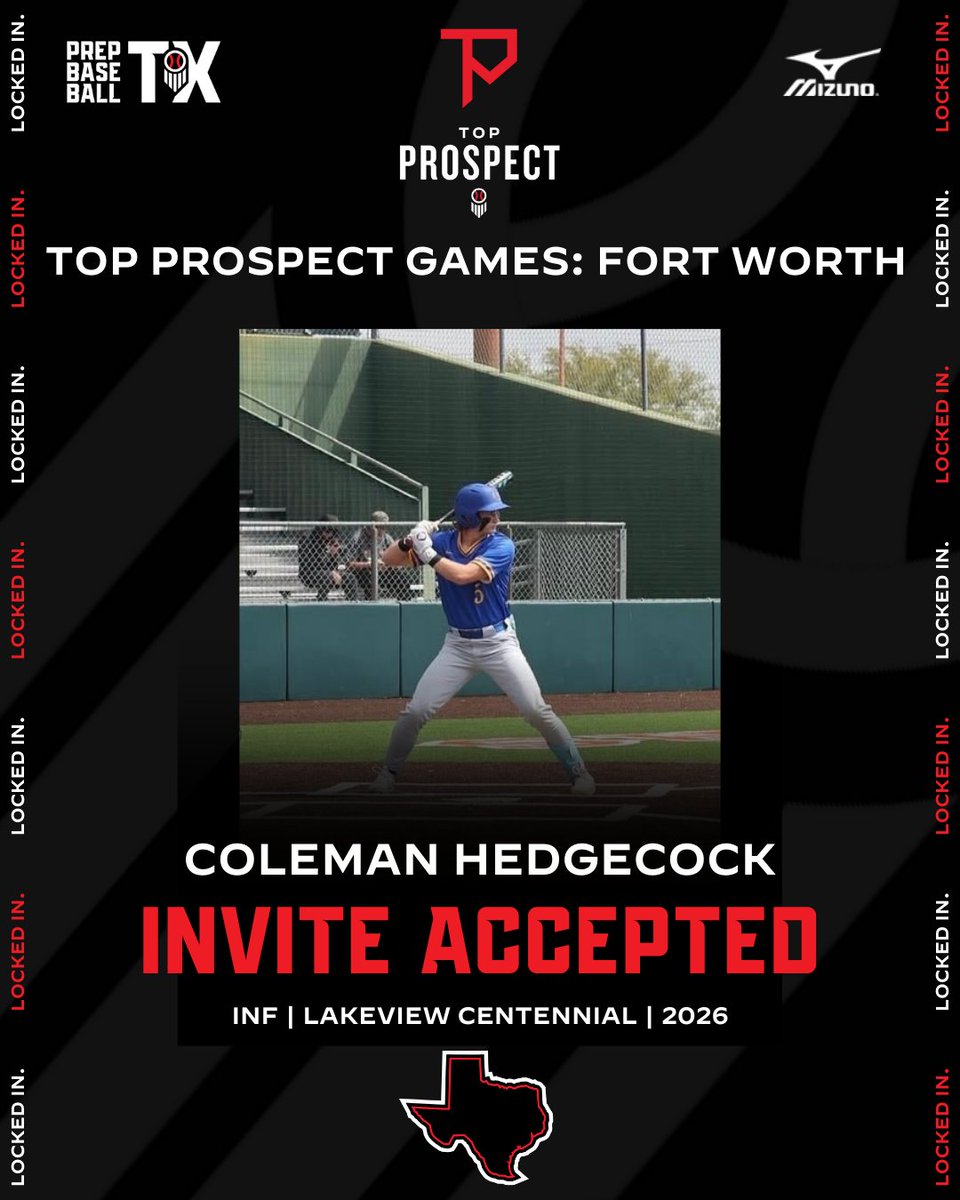 Prep Baseball Texas (@prepbaseball_tx) on Twitter photo #TXTPG25: ๐๐ก๐ฉ๐๐ง๐ ๐๐๐๐๐ฃ๐ง๐๐ ๐๏ธ
โ26 Coleman Hedgecock (<a href="/TheColemanH/">Coleman Hedgecock</a> | <a href="/LCPatsBaseball/">Lakeview Centennial HS Baseball</a>) is headed to the ๐๐จ๐ฉ ๐๐ซ๐จ๐ฌ๐ฉ๐๐๐ญ ๐๐๐ฆ๐๐ฌ: Fort Worth at TCU on June 24.
This showcase + gameplay event will feature some of the top players in the area.
More info๐ #TXTPG25: ๐๐ก๐ฉ๐๐ง๐ ๐๐๐๐๐ฃ๐ง๐๐ ๐๏ธ
โ26 Coleman Hedgecock (<a href="/TheColemanH/">Coleman Hedgecock</a> | <a href="/LCPatsBaseball/">Lakeview Centennial HS Baseball</a>) is headed to the ๐๐จ๐ฉ ๐๐ซ๐จ๐ฌ๐ฉ๐๐๐ญ ๐๐๐ฆ๐๐ฌ: Fort Worth at TCU on June 24.
This showcase + gameplay event will feature some of the top players in the area.
More info๐