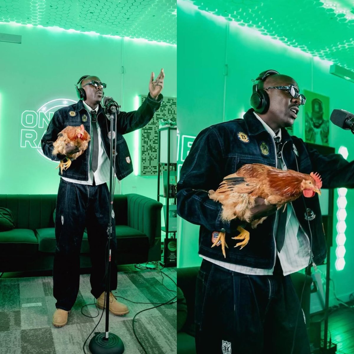 Bien becomes the second East African to be featured on 'the Radar Radio' for a free style; brought a live chicken to showcase his Luhya and Kenya heritage 😂🔥
