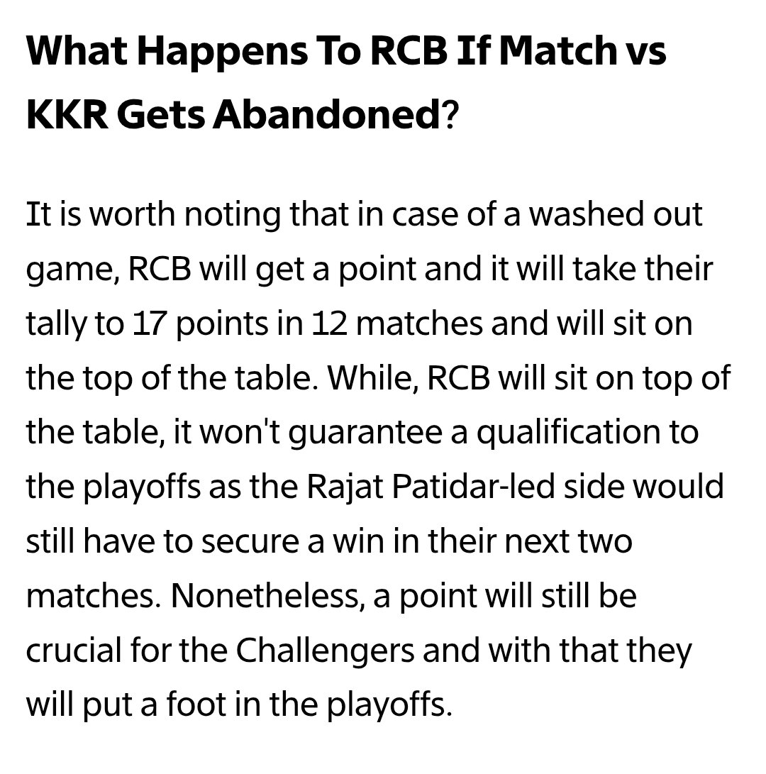 devanshp211's tweet photo. What if match gets abandoned??
#RCBvsKKR #stoprain #Chinnaswamy #IPL2025 #TATAIPL #viratkholi https://t.co/0WxymCayAK