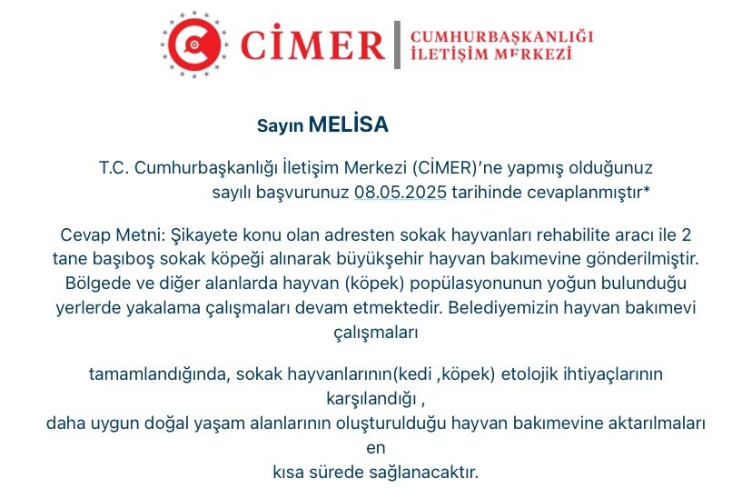 Başıboş Köpek Tehlikesi (@kopektehlikesi) on Twitter photo Bu cevabı veren bir CHP Belediyesi. Köpekler toplanıyor. CİMER aracılığıyla şikayetlere devam edelim. Profilde taslak metin var.
Olumsuz cevap veren belediyeleri Kamu Denetçiliği Kurumu'na şikayet ediniz ya da suç duyurusunda bulunun.
Başıboş <a href="/KopekTehlikesi/">Başıboş Köpek Tehlikesi</a> bitecek! Bu cevabı veren bir CHP Belediyesi. Köpekler toplanıyor. CİMER aracılığıyla şikayetlere devam edelim. Profilde taslak metin var.
Olumsuz cevap veren belediyeleri Kamu Denetçiliği Kurumu'na şikayet ediniz ya da suç duyurusunda bulunun.
Başıboş <a href="/KopekTehlikesi/">Başıboş Köpek Tehlikesi</a> bitecek!
