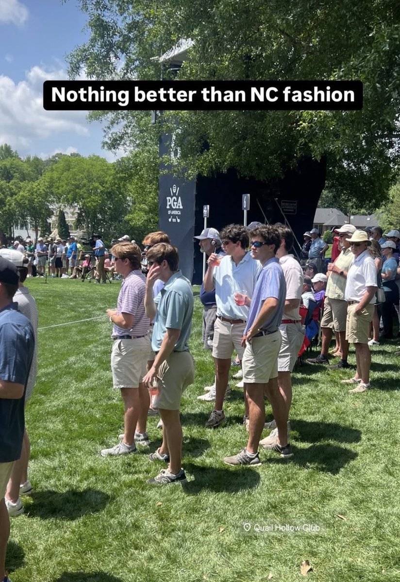PGATUOR's tweet photo. Nice of Brad, Chad, Brad, and Chad from Sig Ep to make an appearance at Quail Hollow. https://t.co/VeHTY4ckHj