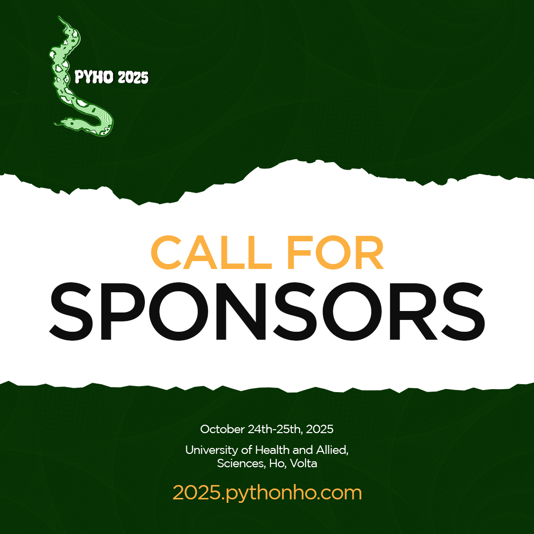 Python User Group Ho (@pythonho) on Twitter photo Sponsor Call β Support PyHo 2025
Become a sponsor and help us keep the event FREE, accessible & diverse.
π© Contact: sponsorship@pythonho.com
ποΈ Event: Oct 24β25, 2025
π 2025.pythonho.com
#PyHo2025 #Python #CommunityConference Sponsor Call β Support PyHo 2025
Become a sponsor and help us keep the event FREE, accessible & diverse.
π© Contact: sponsorship@pythonho.com
ποΈ Event: Oct 24β25, 2025
π 2025.pythonho.com
#PyHo2025 #Python #CommunityConference