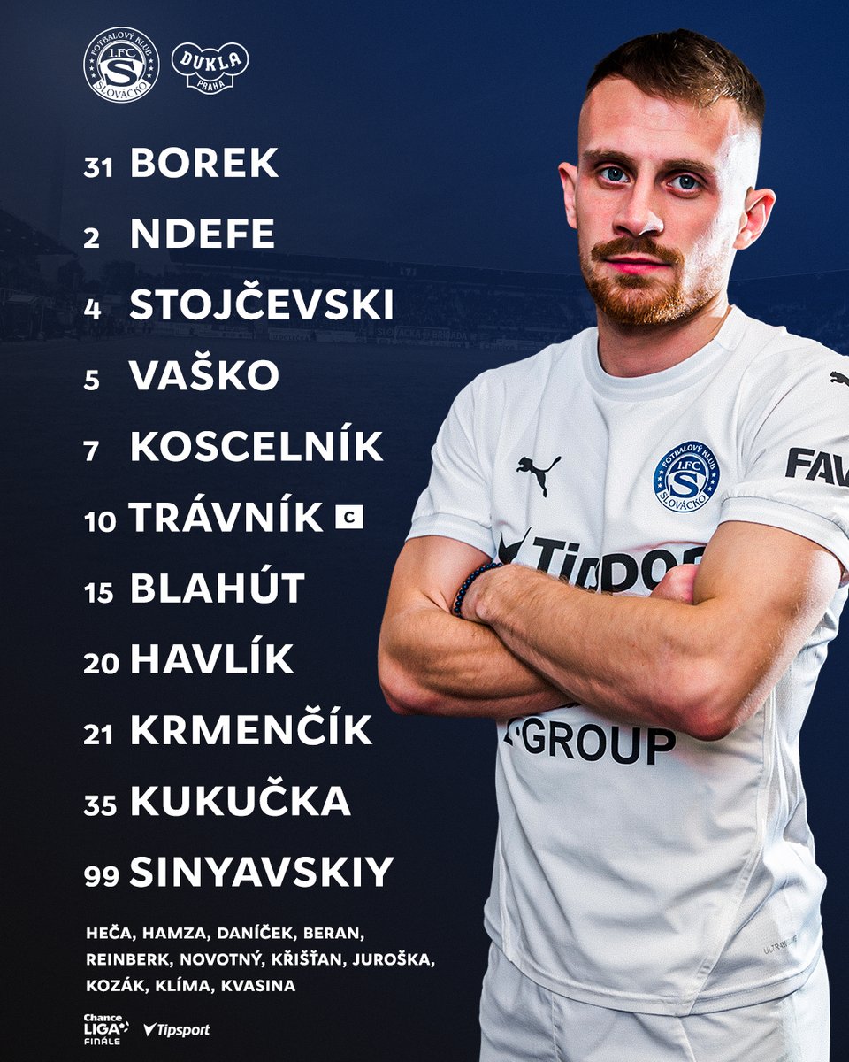 Do dnešního utkání nastupujeme v této sestavě.

#zaslovacko #fcsduk