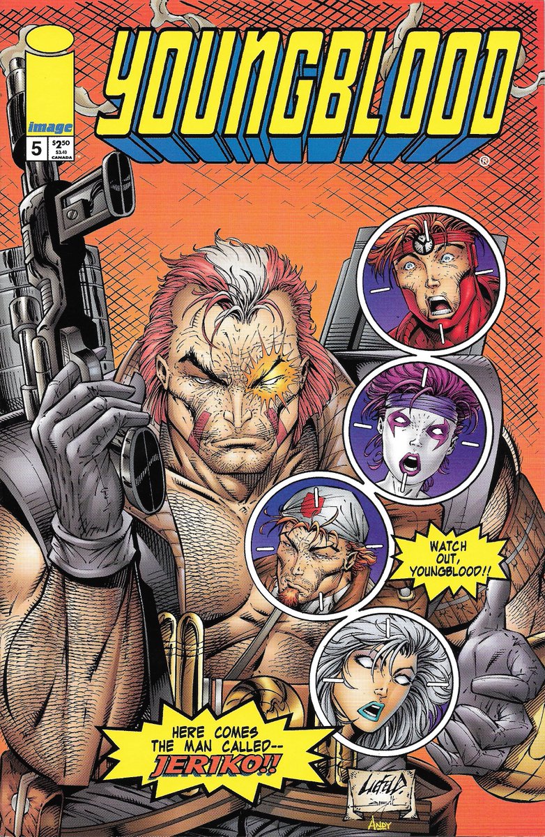 RobMessick's tweet photo. Rob's cover to Youngblood v2 #5.  Jeriko!!!   I think this is the first homage to New Mutants #87.  I was pretty elated to see this as a Youngblood cover!

@robertliefeld #Youngblood #Jeriko @jonsibal #Extreme @ImageComics #NewMutants @Todd_McFarlane https://t.co/sF1okLi3PW